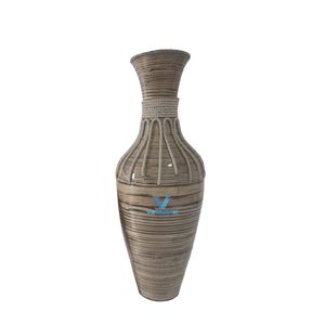 <b>Top</b> Quality Spun Bamboo Decorative Vase Natural Handmade Boho Home Decoration Vietnam Factory - Product Image 3