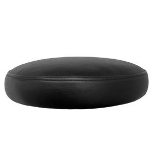 Tabouret de bar rustique moderne fait main en fer forgé et cuir avec siège rond rembourré, dossier décoratif et structure métallique pour comptoir - Product Image 2