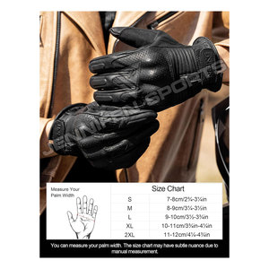 Guantes de Motociclismo de Cuero Vacuno para Hombre, Protección Completa para las Manos, Resistentes al Viento, de Alta Calidad, para Invierno - Product Image 2