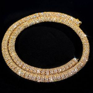 Collier chaîne cubaine unisexe en or massif 14K plaqué or 18K avec diamants incrustés, bijou hip-hop, cadeau - Product Image 2