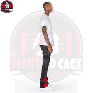 Pantalones de chándal acampanados para hombre con logo personalizado, diseño de salpicaduras de pintura, estilo urbano, joggers de felpa gruesa en blanco para branding - Product Image 5