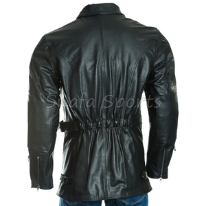 High Quality Genuine Sheepskin Men's Winter Shearling Coat <b>Long</b> Lambskin Collar Front Professional Manufacture - Product Image 4