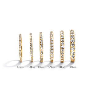 Bague de promesse minimaliste en diamant, argent sterling 925, or massif 10K 14K 18K, diamant rond de laboratoire de 1,70 mm, alliance éternelle complète - Product Image 2