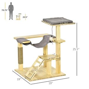 Torre di Lusso per Gatti con Tiragraffi, Arredamento per Animali Domestici, Struttura per Arrampicata e Gioco, Confezionata in Cartone - Product Image 3