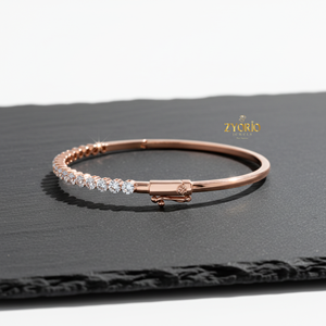 Pulsera de tenis clásica de oro rosa con diamantes, chapada en plata de ley, regalo de lujo para bodas y fiestas, joyería fina para mujer con diseño atemporal - Product Image 2