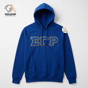 Sudadera con Capucha de Mezclilla Personalizada, Resistente, Ecológica, Antiarrugas, Transpirable, con Letras Griegas Sigma Gamma Rho, Puños Acanalados Premium - Product Image 5