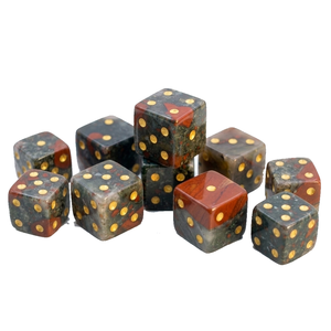 Stone Dragon Bloodstone D6 <b>Dice</b> Cube Natural Gemstone Crystal Stone D6 <b>Dice</b> Engraved Stone Custom <b>Dice</b> Sets - Product Image 4