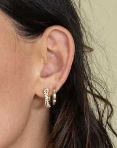 Diamond Cross <b>Hoop</b> <b>Earrings</b> Round Cut Lab Grown Minimalist Modern Everyday Solitaire Classic Huggies 14K Solid Gold Manufacturer - Product Image 4