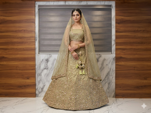 Lehenga de lujo con pedrería Zarkan y malla suave, bordado elaborado, directo de fabricante, con cancelas completas y lona Patta, venta al por mayor personalizada - Product Image 2