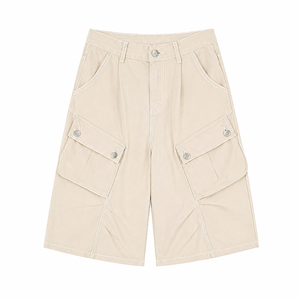 Pantalones Cortos Cargo de Cintura Alta para Hombre, Personalizables, 100% Algodón, Diseño Transpirable, Estilo Urbano, Hechos en Pakistán - Product Image 1