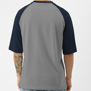<b>Top</b> premium quality 100% cotton oversized men's t-shirt drop shoulder short-sleeve 2 tone custom logo baggy fit men's t-shirt - Product Image 5