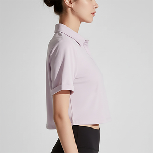 Vente en gros de vêtements d'été personnalisés de haute qualité, écologiques, à manches courtes, respirants, pour femmes, pour le golf en plein air, coupe classique, pour OEM - Product Image 5
