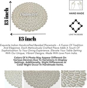 แผ่นรองจานลายดอกไม้สำหรับงานแต่งงานฤดูใบไม้ผลิ ประดับด้วยลูกปัดและแก้ว สำหรับตกแต่งโต๊ะอาหารในโรงแรมและงานเลี้ยง - Product Image 4