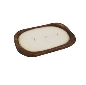 Support de bougie rustique en bois de style farmhouse, décoration d'intérieur, bougeoir en forme de bol - Product Image 2