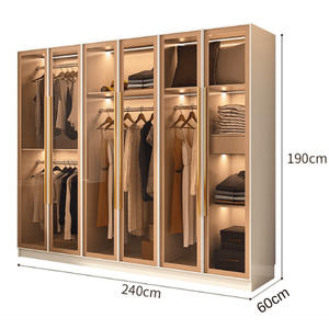 Built-in LED lights Modern minimalist design Stylish <b>storage</b> <b>solution</b> Ohaha TCK004 <b>wardrobe</b> Easy assembly required TCK004 - Product Image 1