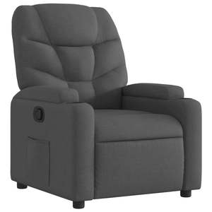 Fauteuil inclinable en tissu gris foncé 100% polyester avec structure en contreplaqué métallique, élégant et confortable pour la relaxation - Product Image 2