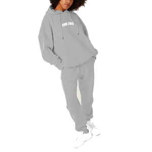 Conjunto Deportivo Personalizado de Algodón para Fabricantes de Ropa: Sudadera con Cremallera Lisa y Pantalones Holgados Unisex - Product Image 6