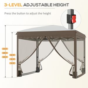 Portable 10x10 Pop-Up Gazebo <b>Canopy</b> <b>Tent</b> with Netting and Wheeled Bag for Parties - Product Image 5