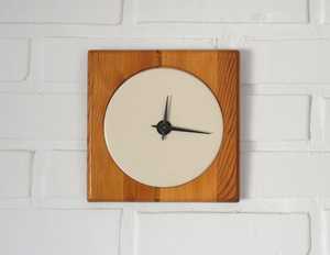 Mid Century Modern Wooden <b>Wall</b> <b>Clock</b>: Japandi <b>Decor</b> (Non-Working) - Product Image 3