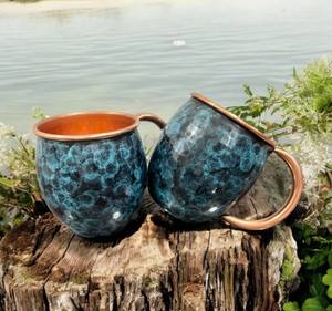 Mug Emma Copper Moscow Mule, finition patine, antidérapant, vaisselle vintage pour boissons - Product Image 4