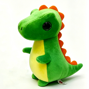 Dinosaure en peluche vert aux grands yeux |   Peluche de dinosaure à imprimé floral doux, cadeau pour filles - Product Image 1