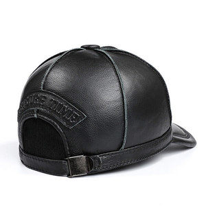 High Quality Custom Logo Vintage Style Baseball Leather <b>Cap</b> Top Selling Genuine Leather Baseball <b>Cap</b> For Men And <b>Women</b> - Product Image 3