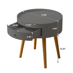 Gray Coffee Table with Drawer Practical Bedside Table - Product Image 3