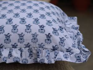 Housse de coussin bohème en coton faite à la main 2026, luxueuse, imprimée au bloc indien, à volants, motif floral, personnalisable - Product Image 5