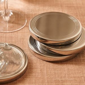 Decorative Metal <b>Drink</b> <b>Coasters</b> With Elegant Pattern For Home Tabletop Coffee Shop Hotel And Restaurant - Product Image 1
