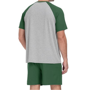 Custom Summer New Men Casual Breathable Shorts <b>Sets</b> Short Sleeve T Shirt Shorts Solid <b>Set</b> Cotton Men <b>Twin</b> <b>Sets</b> - Product Image 4