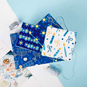 Set di Carta da Regalo per Hanukkah con Menoreh, Stella di David, Candele, Decorazioni Festive per Feste e Regali - Product Image 1