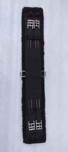 Sangle d'équitation synthétique anglaise avec coutures en nylon 9 brins, doublure en fausse fourrure douce, sangle de cheval synthétique anglaise durable - Product Image 2