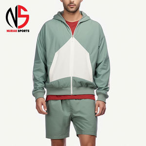 Conjunto Deportivo Personalizable de Dos Piezas, Chaqueta Cortavientos de Satén y Pantalones Cortos, Estilo Casual, con Parches de Nailon, para Invierno, Montaña y Actividades al Aire Libre - Product Image 3