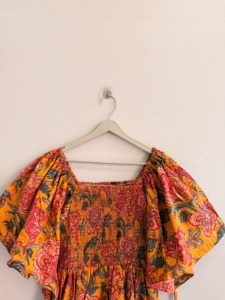 Vestido Midi con Estampado Floral y Hombros Descubiertos, Mangas con Volantes, Estilo Boho Holgado, Vestido Casual de Verano - Product Image 5