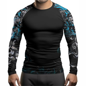 <b>Man's</b> Custom Sublimated <b>Men's</b> Rash Guard <b>Compression</b> MMA Design with Anti-UV & Breathable Features Washed Technics - Product Image 4