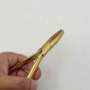 Pince à cheveux professionnelle pour extensions, en acier inoxydable plaqué or, avec logo personnalisé, outils de coiffure faits à la main - Product Image 6