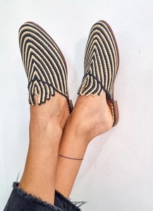 Handmade Raffia <b>Mules</b>: Moroccan Babouches, Summer Flats - Product Image 3