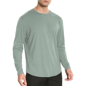 Camiseta de manga larga para hombre, cuello redondo, corte regular, color sólido, tejido de punto, excelente relación calidad-precio, disponible a la venta ahora a un precio muy razonable. - Product Image 2