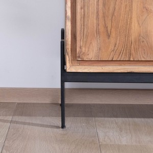 Vandana Autumn Element 4-door <b>sideboard</b> in acacia and metal, 160 cm, Novelli style, zen and minimalist - Product Image 3