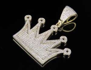 Colgante de Corona de Rey en Tono Dorado con Diamantes, Estilo Hip Hop, Joyería de Moda Unisex - Product Image 1