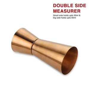 Jigger de bar double face en acier inoxydable moderne pour mesurer les portions de cocktails – Outil premium - Product Image 3