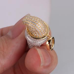 Pendentif unisexe en argent sterling 925, style hip-hop, micro-pavé, diamants simulés VVS, entièrement serti de moissanite, bijoux personnalisés en forme de crème glacée - Product Image 3