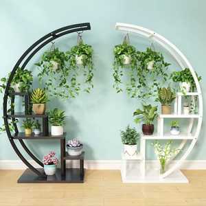 Support de plantes circulaire moderne en bois avec crochets suspendus pour plantes vertes et fleurs d'intérieur, design minimaliste, décoration intérieure - Product Image 3