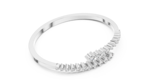 TRENDY LAB GROWN CUT DIAMOND STIFF BRACELET <b>SET</b> 18KT WHITE <b>GOLD</b> RHODIUM PLATED LUXURY WOMEN'S Certified PARTY WEDDING - Product Image 3