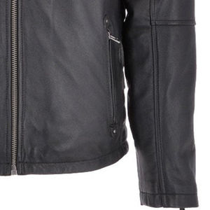 Chaqueta de Cuero Genuino de Piel de Oveja para Hombre, Estilo Urbano, Cierre de Cremallera, Bajo MOQ, Venta Directa de Fábrica 2026, para Invierno - Product Image 6