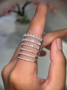Moissanite Eternity Bands Wholesale Export Quality D VVS Lab Grown <b>925</b> <b>Silver</b> Gold Jewelry Manufacturer Supplier India OEM - Product Image 6