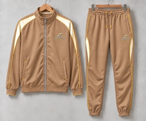 Ziakot Industry Ensemble de survêtement rouge et blanc pour hommes et femmes, veste à col montant avec fermeture éclair et pantalon à taille élastique - Product Image 3
