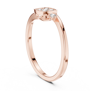 BRNDZ 14k Gold Ring Elegant Cubic Zirconia Stone Engagement Ring Minimalist Open <b>Band</b> Ring - Product Image 2