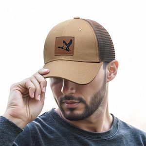 Gorra de Béisbol Personalizada con Parche de Cuero, Gorra Trucker con Cierre a Presión, Venta al Por Mayor OEM - Product Image 4