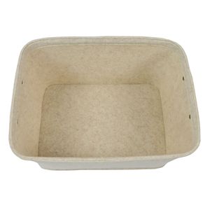 Cesto portaoggetti decorativo in feltro color avena medio 15 x 11 x 7.8 pollici, contenitore in tessuto - Product Image 3
